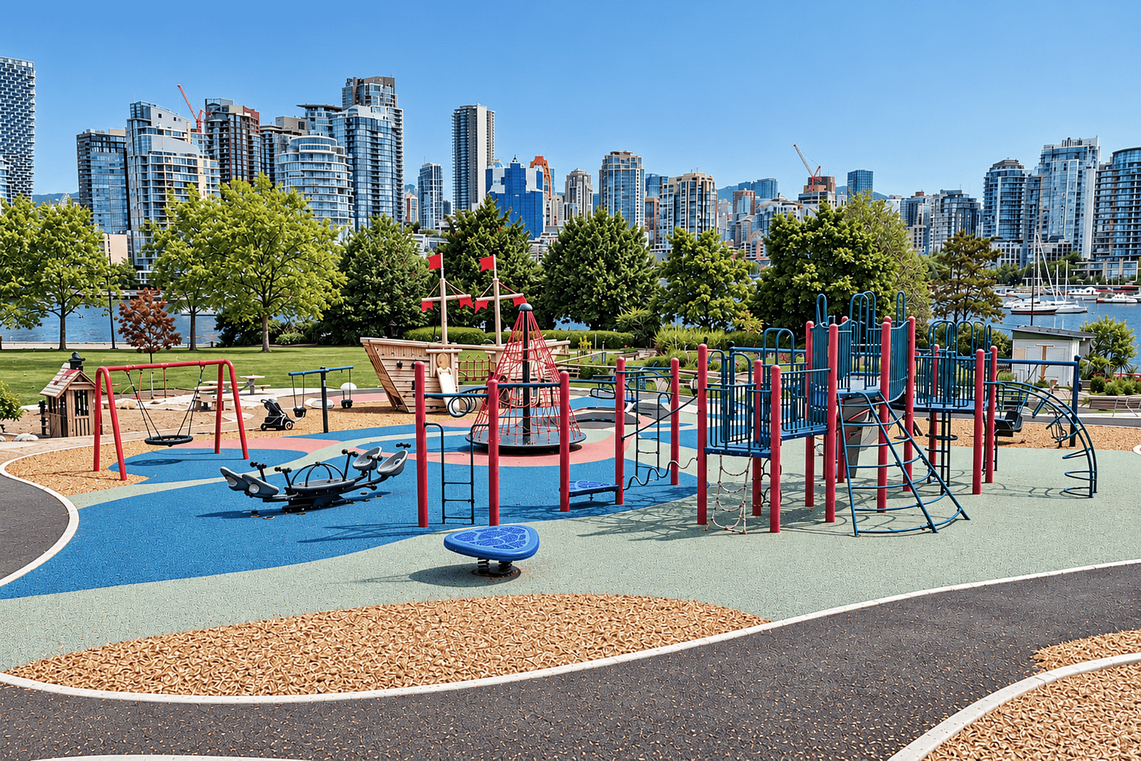 Waterfront City Playground and Skyline (1)