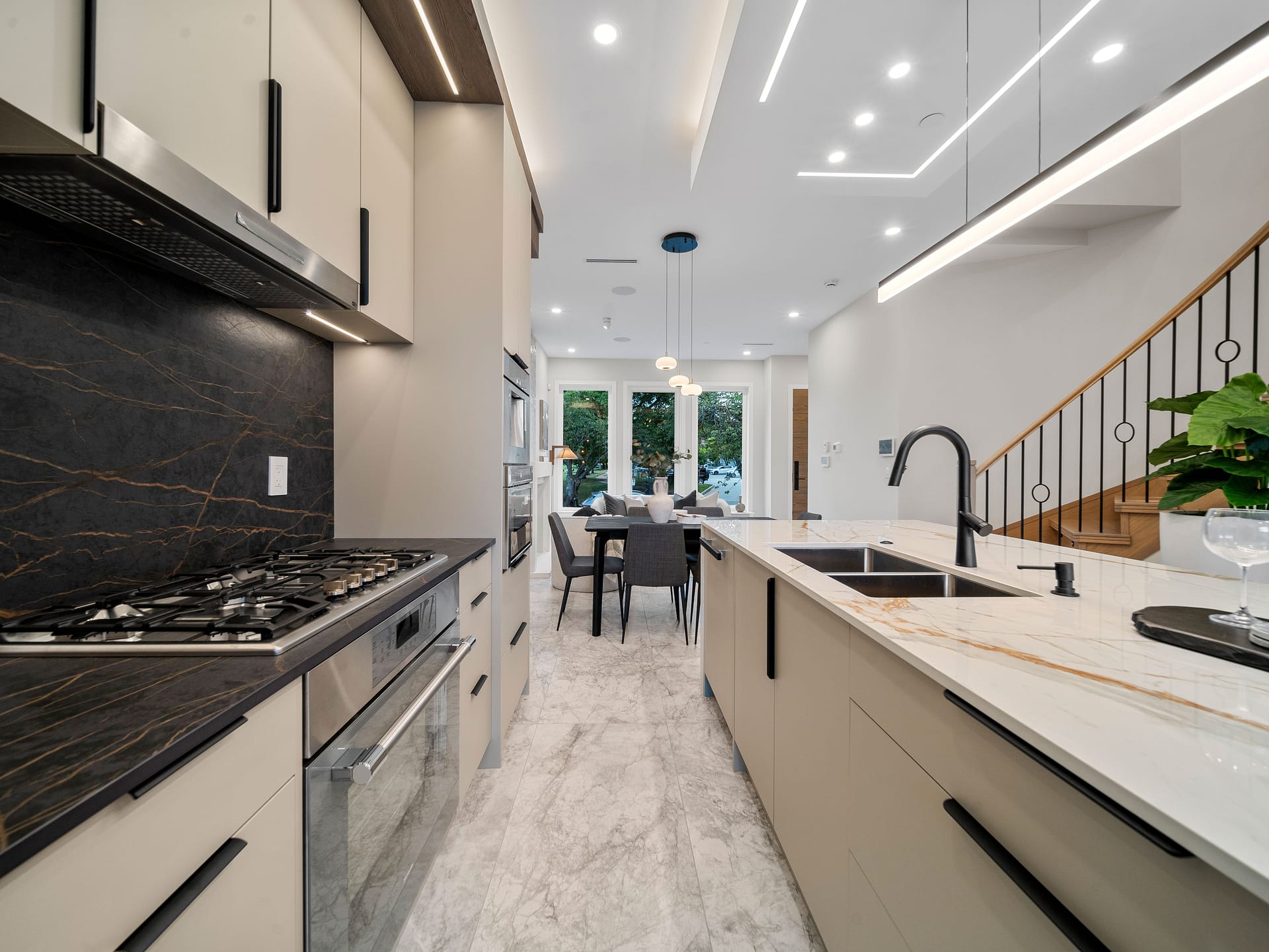 Kitchen and open-plan interior at 2453 W 10th Avenue, Vancouver sold portfolio